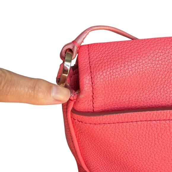 Kate Spade Pebble Leather Crossbody Shoulder Bag Large Flap Barbiecore Pink READ - Picture 7 of 16